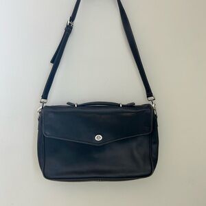 Classic Coach Black Leather Men's/Women’s Bag